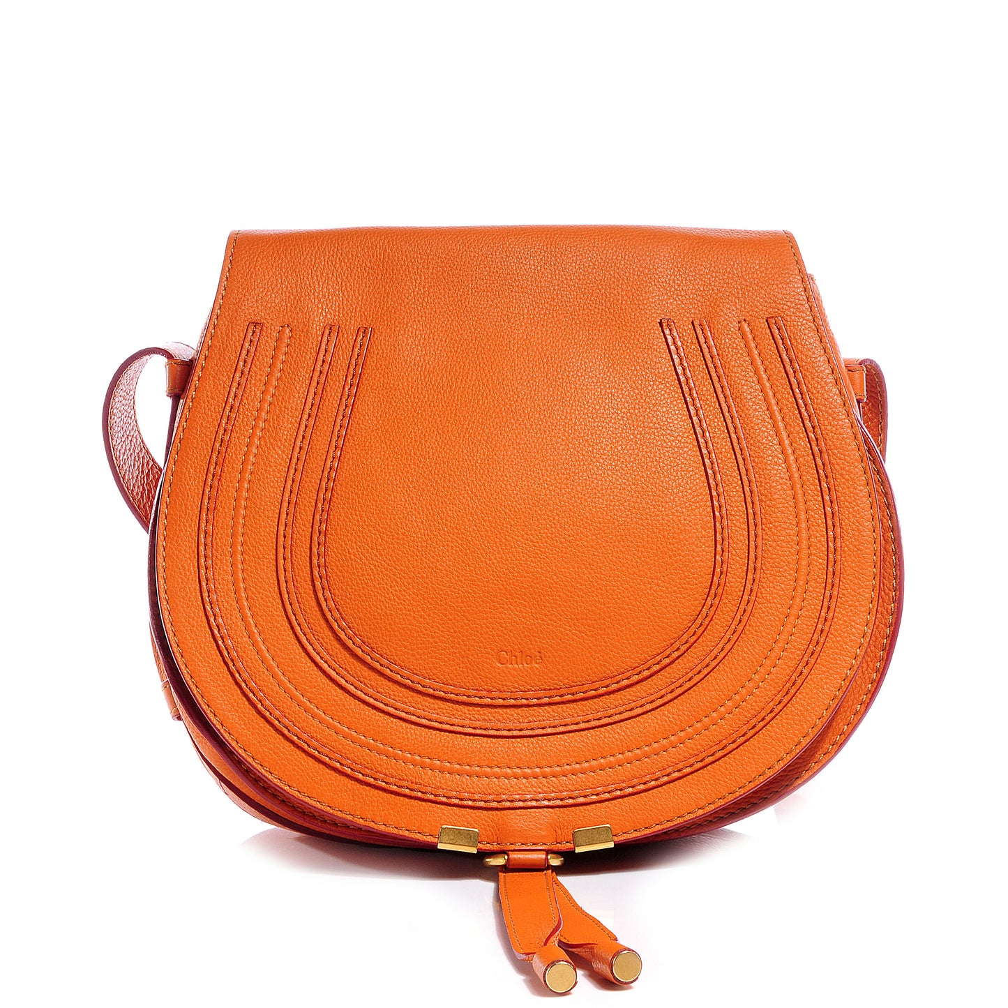 Calfskin Medium Marcie Round Crossbody Bag Indian Summer