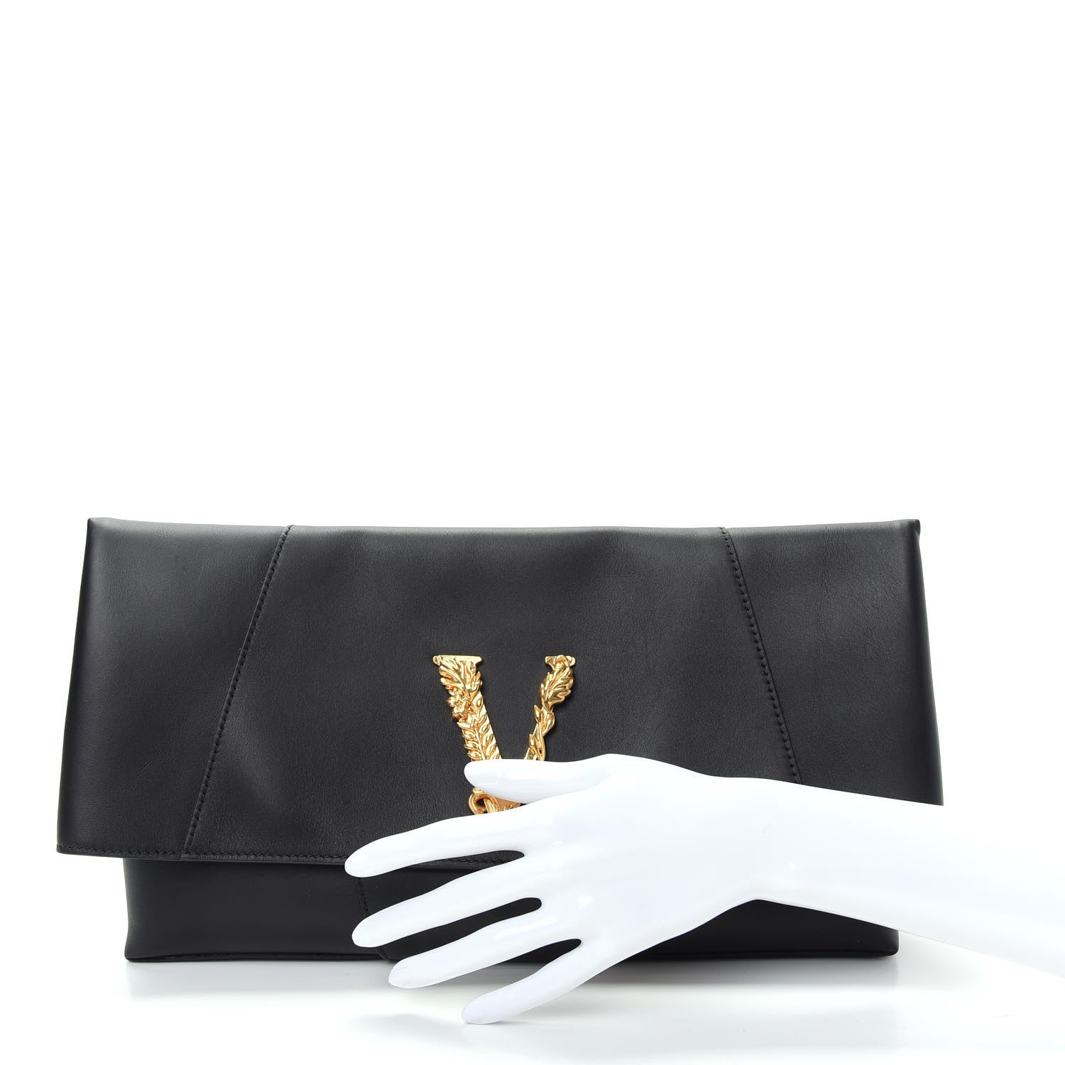 Versace Vitello Virtus First Line Clutch Black 2 of 9
