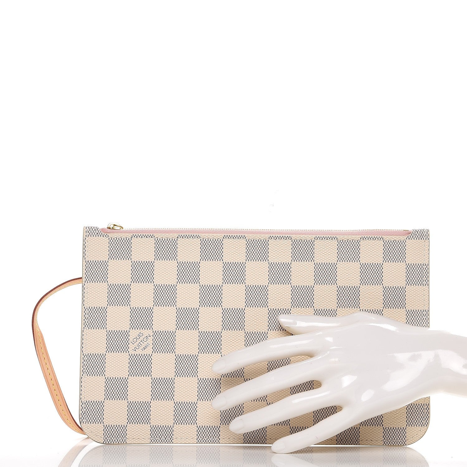 Louis Vuitton Damier Azur Neverfull MM GM Pochette Rose Ballerine 2 of 7