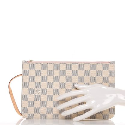 Louis Vuitton Damier Azur Neverfull MM GM Pochette Rose Ballerine 2 of 7