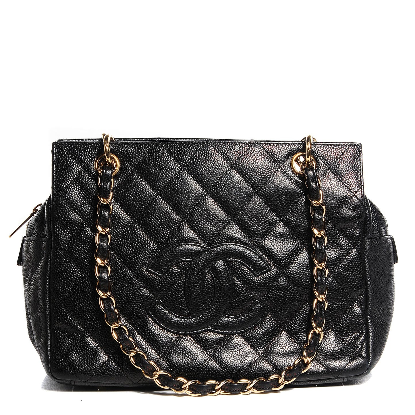 Caviar Quilted Petit Timeless Tote PTT Black