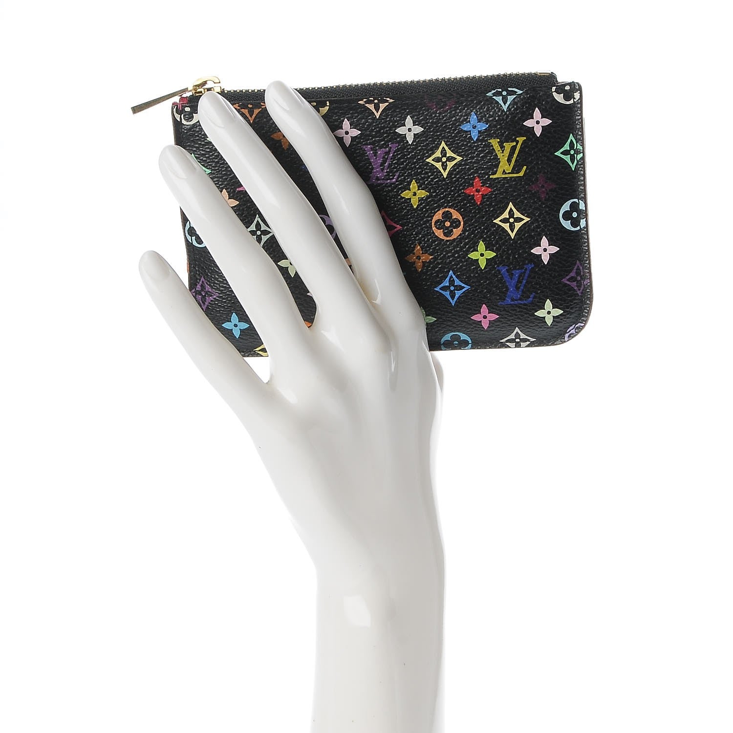 Louis Vuitton Monogram Multicolor Key Pouch Black Grenade 2 of 7
