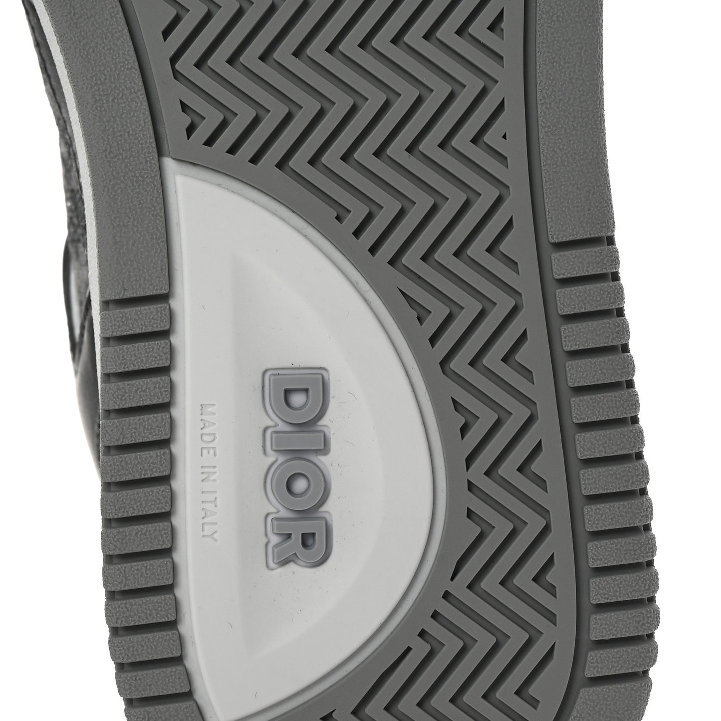 Smooth Calfskin Jacquard Oblique Mens B27 High Top Sneakers 40 Grey