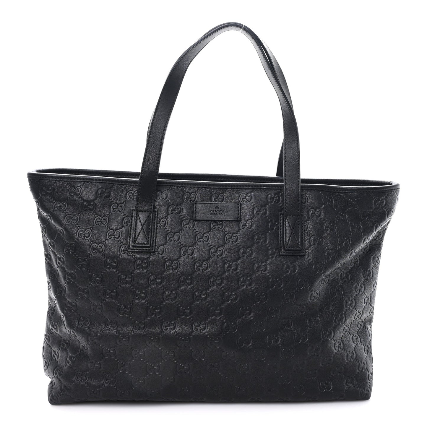 Guccissima Medium Zippered Shopping Tote Black