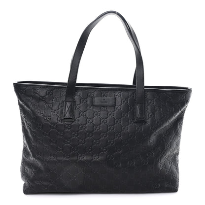 Gucci Guccissima Medium Zippered Shopping Tote Black 1 of 10