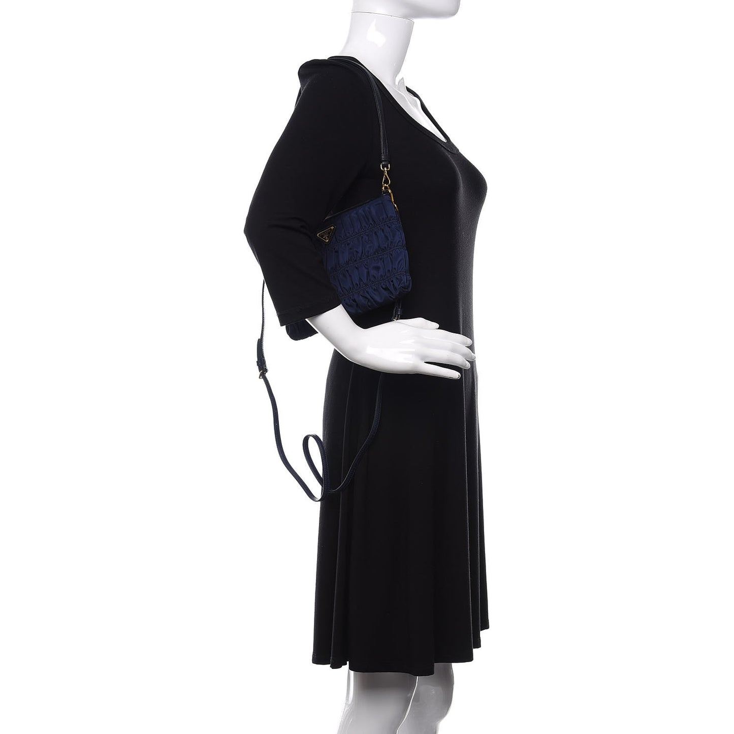 Tessuto Nylon Gaufre Shoulder Bag Baltico