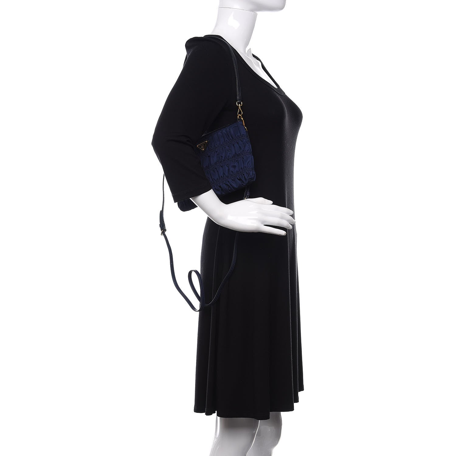 Prada Tessuto Nylon Gaufre Shoulder Bag Baltico 3 of 10