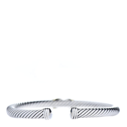 David Yurman Sterling Silver 14K Yellow Gold 5mm X Station Cable Bracelet 3 of 5