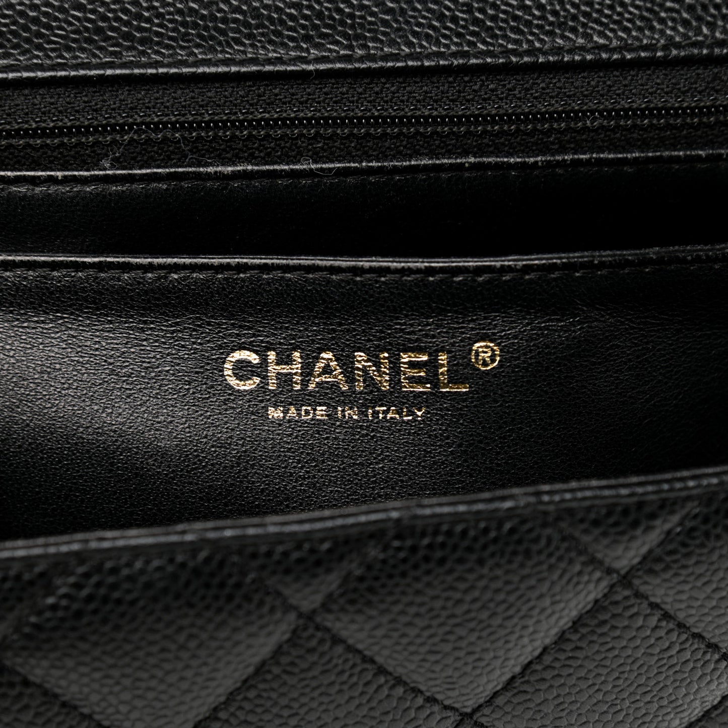 Caviar Quilted Jumbo Kelly Flap Black