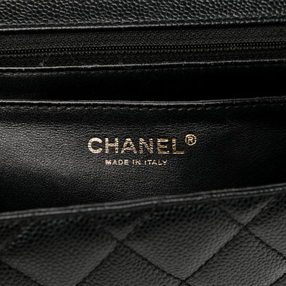 Chanel Caviar Quilted Jumbo Kelly Flap Black 7 of 8