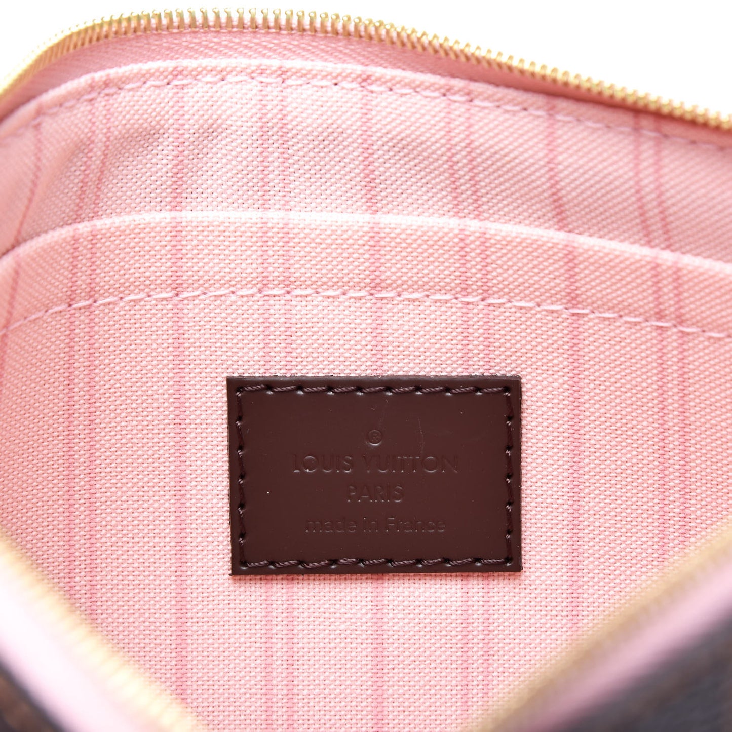 Damier Ebene Neverfull MM GM Pochette Rose Ballerine