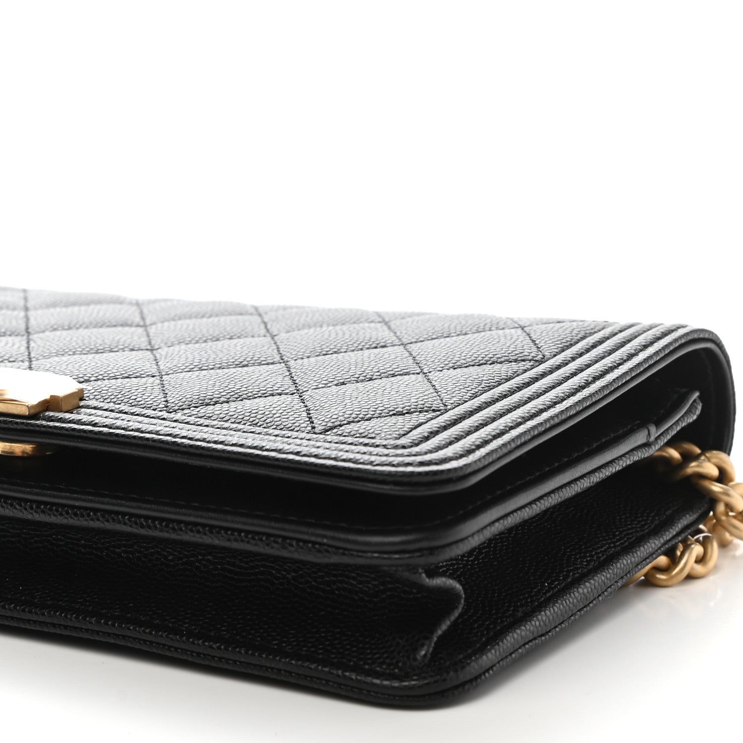 Chanel Caviar Quilted Boy Wallet On Chain WOC Black 6 of 11
