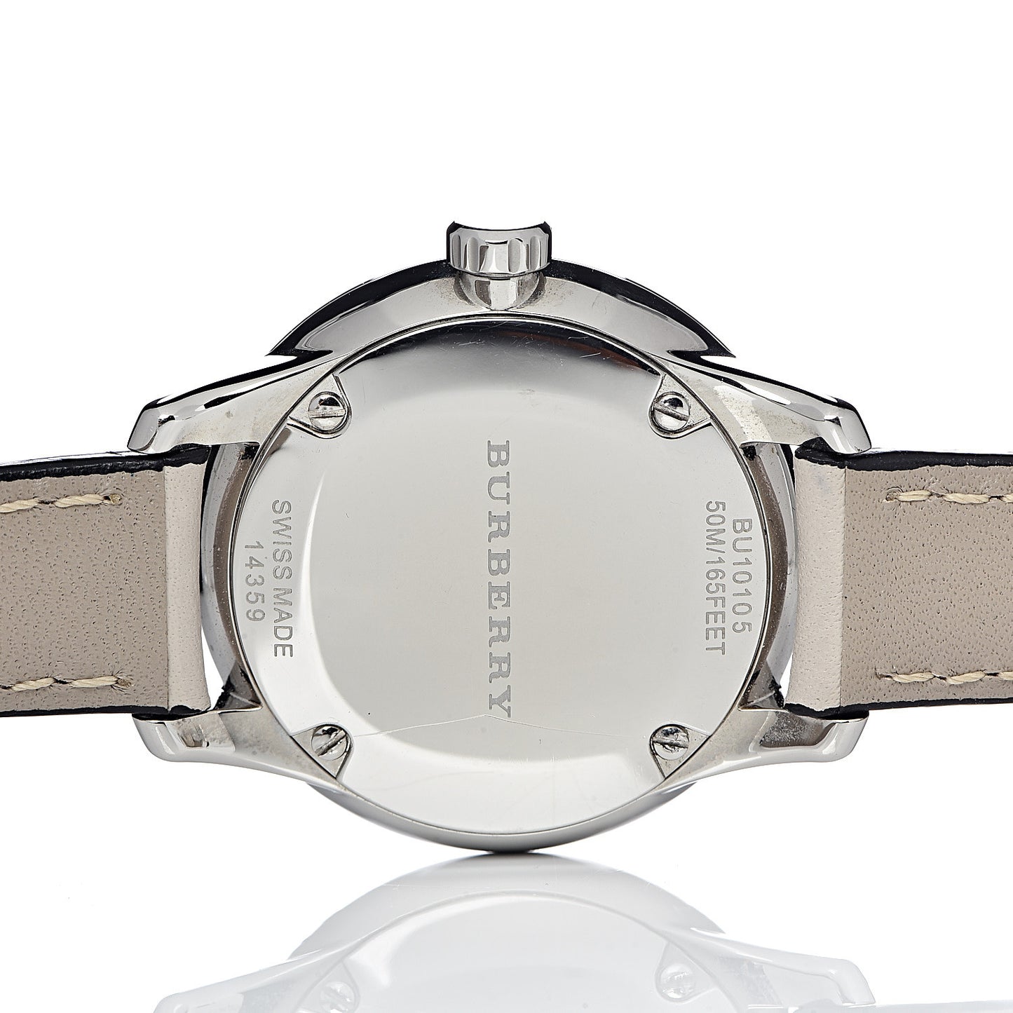 Stainless Steel Calfskin Diamond 32mm Classic Round Quartz Watch Taupe BU10105