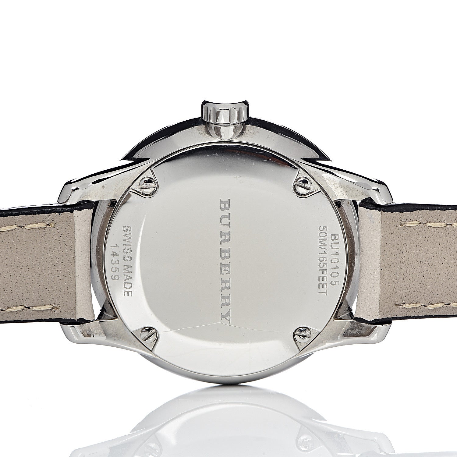 Burberry Stainless Steel Calfskin Diamond 32mm Classic Round Quartz Watch Taupe BU10105 5 of 9