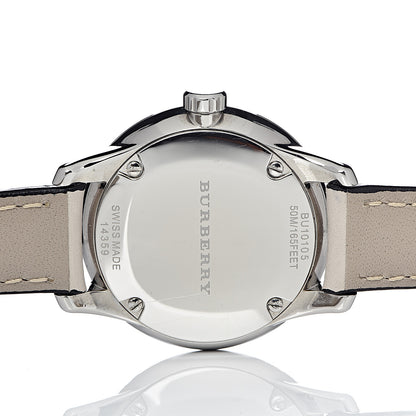 Burberry Stainless Steel Calfskin Diamond 32mm Classic Round Quartz Watch Taupe BU10105 5 of 9
