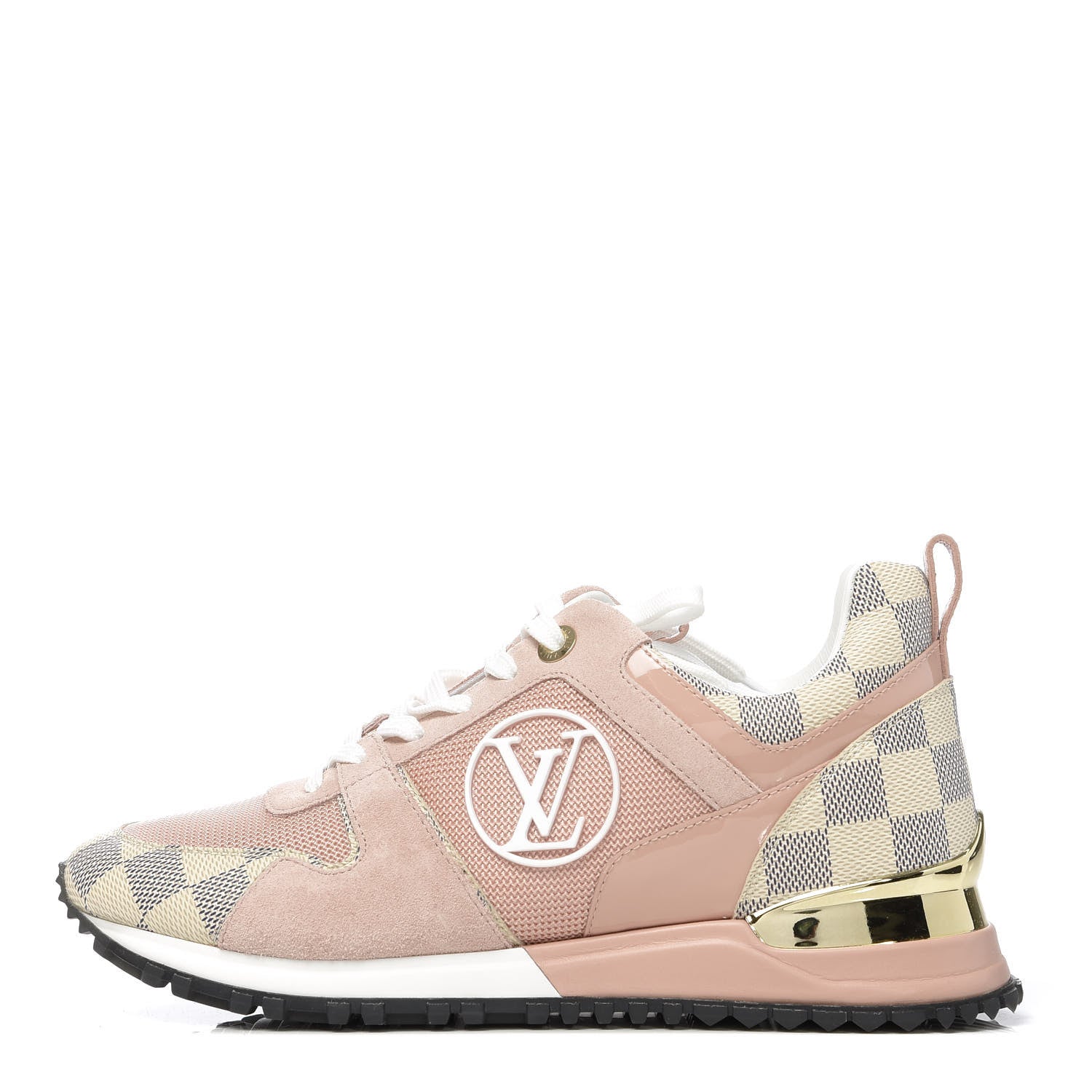 Louis Vuitton Suede Damier Azur Run Away Sneakers 36.5 Pink 1 of 9