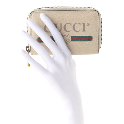Gucci Calfskin Logo Zip Around Card Case White 2 of 7