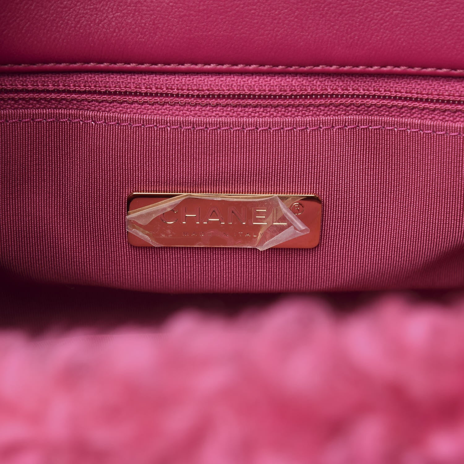 Chanel Shearling Sheepskin Medium 19 Flap Pink 6 of 10