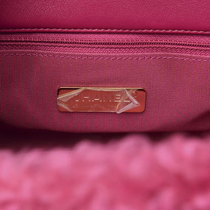 Chanel Shearling Sheepskin Medium 19 Flap Pink 6 of 10