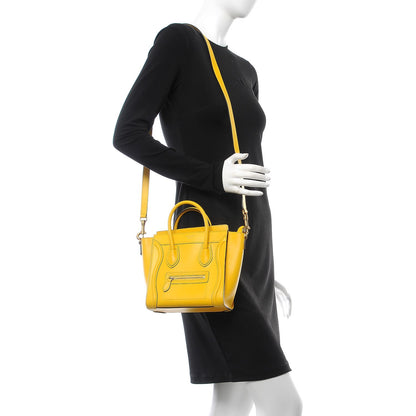 Celine Palmelato Calfskin Nano Luggage Sunflower 2 of 9