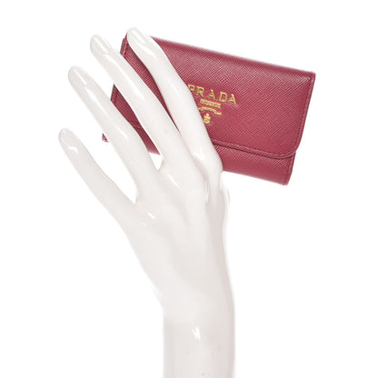 Prada Saffiano Metal 6 Key Holder Ibisco 2 of 7
