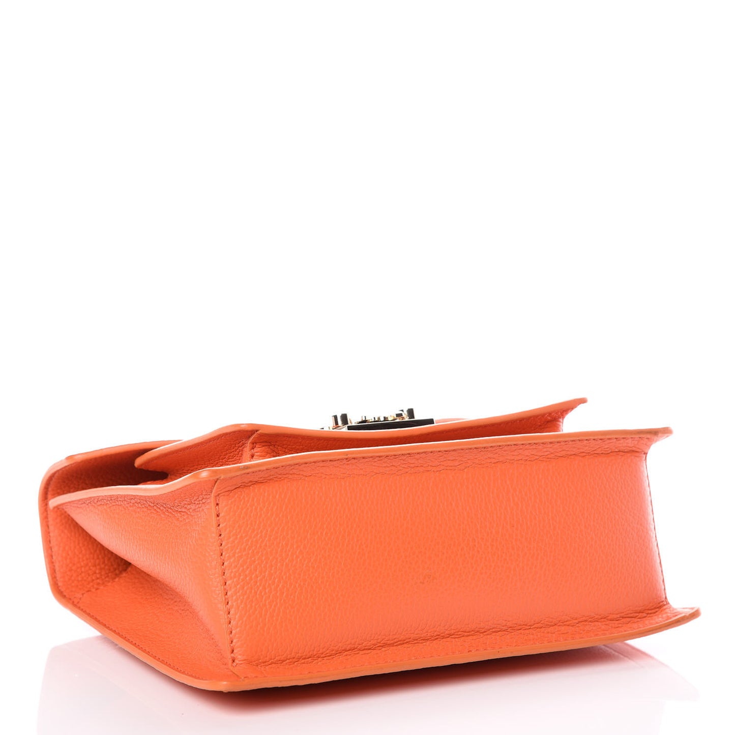 Grained Calfskin Small Patricia Satchel Orange