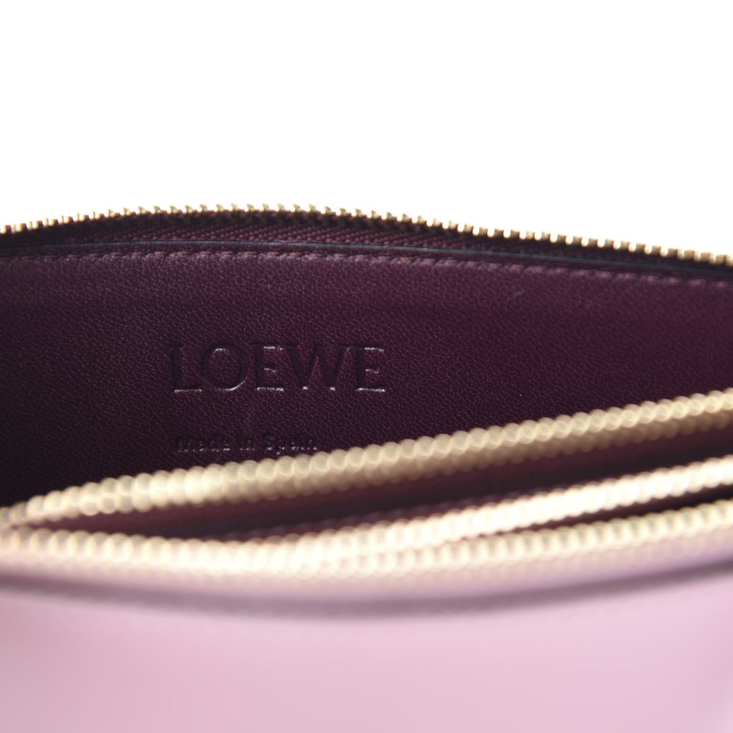 Calfskin Gate Double Zip Pouch Crossbody Pastel Pink