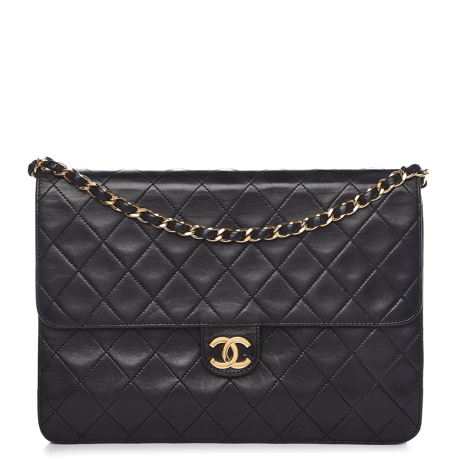Chanel Lambskin Quilted Medium Single Flap Black 1 of 8