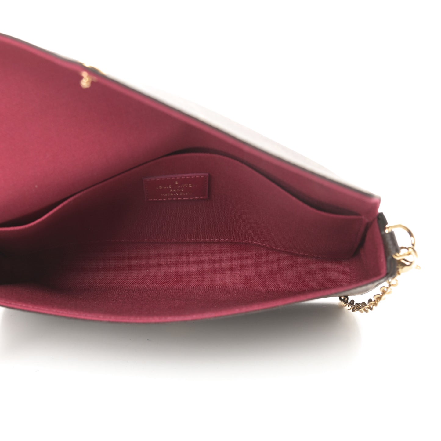 Monogram Pochette Felicie Chain Wallet Fuchsia