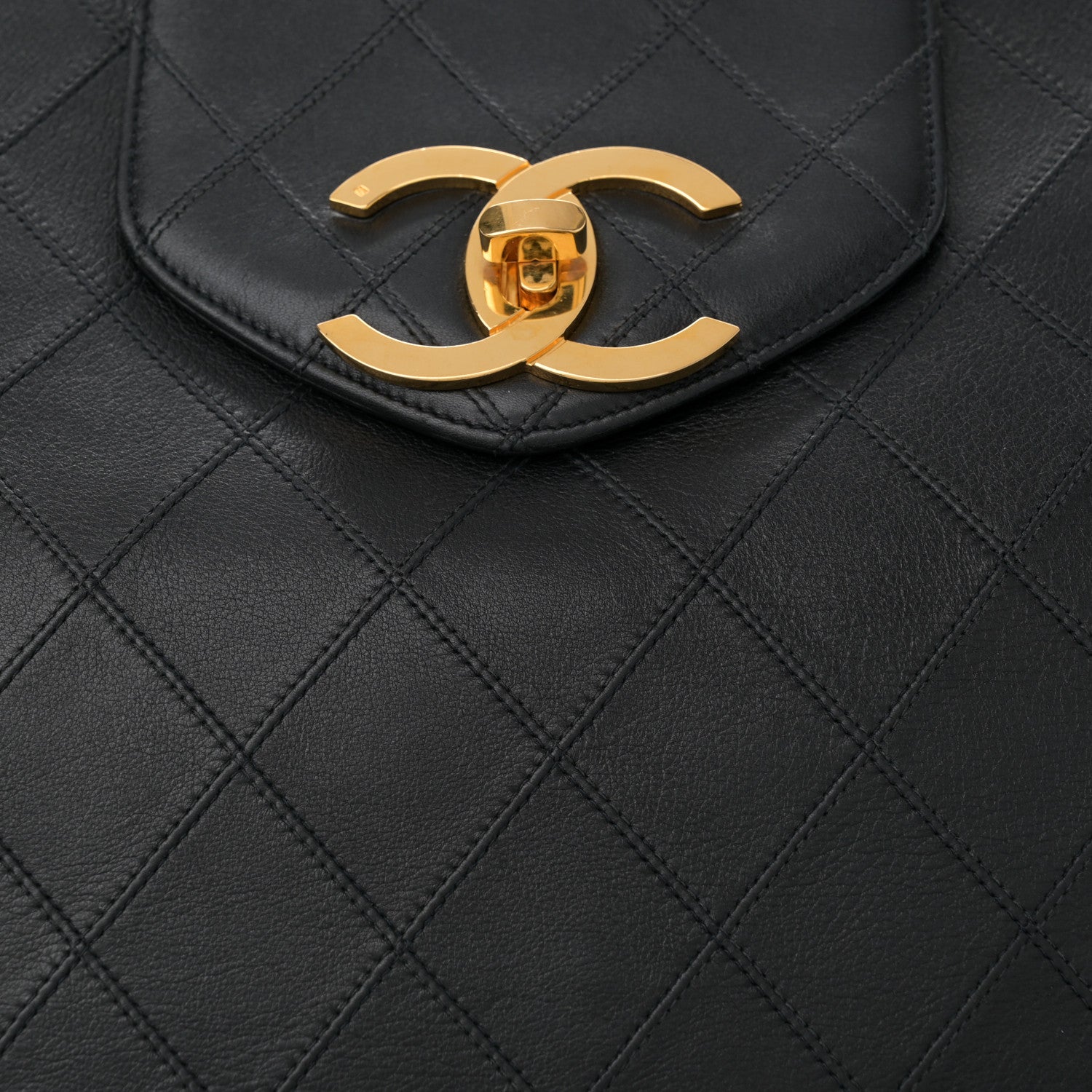 Chanel Calfskin Stitched XL Weekender Black 9 of 15