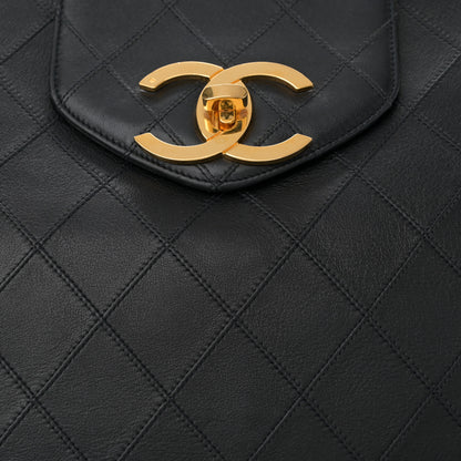 Chanel Calfskin Stitched XL Weekender Black 9 of 15
