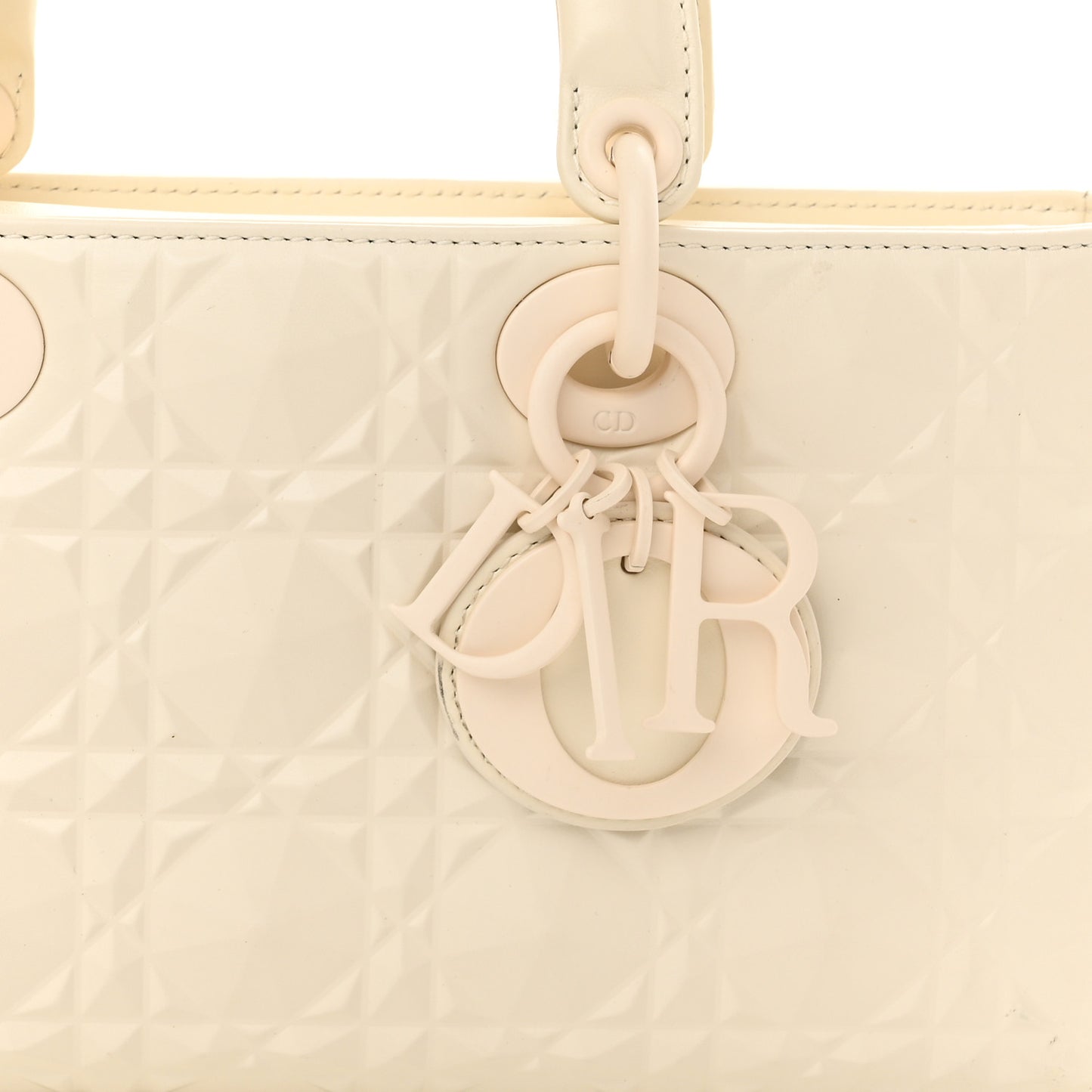 Calfskin Cannage Diamond Medium Lady D-Joy Latte