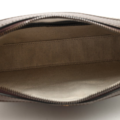 Gucci GG Supreme Monogram Textured Dollar Calfskin Web Ophidia Wristlet Shoulder Bag Beige Ebony New Acero 5 of 8