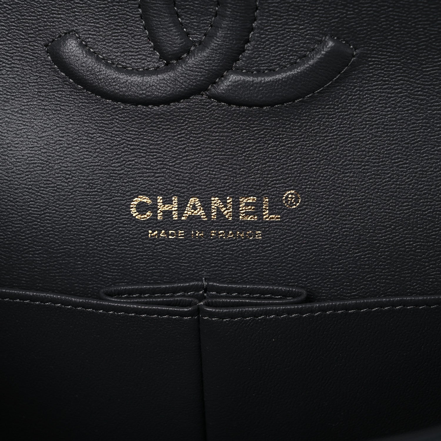 Chanel Caviar Quilted Medium Double Flap Dark Grey 6 of 10