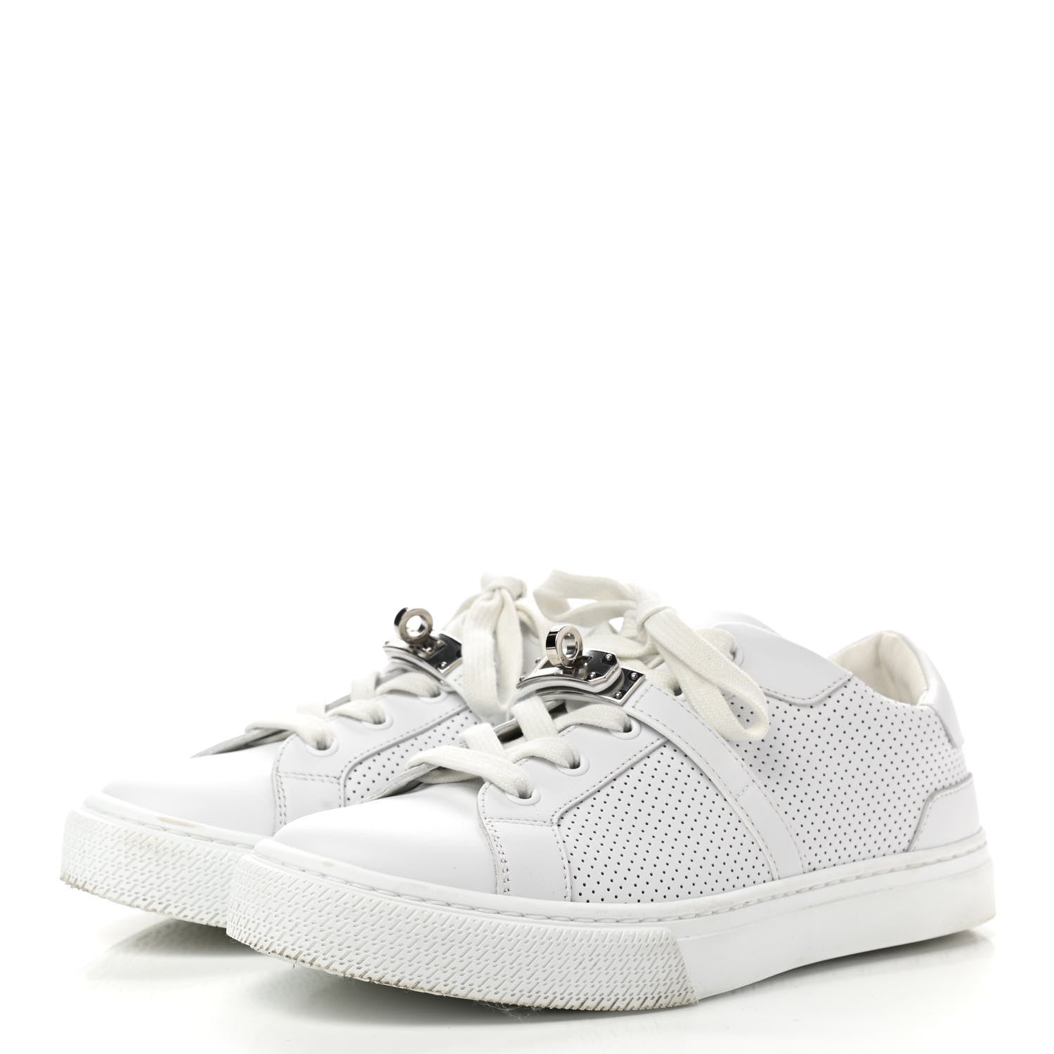 Hermes Calfskin Perforated Day Sneakers 36 White 3 of 12
