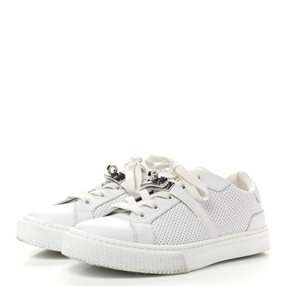 Hermes Calfskin Perforated Day Sneakers 36 White 3 of 12
