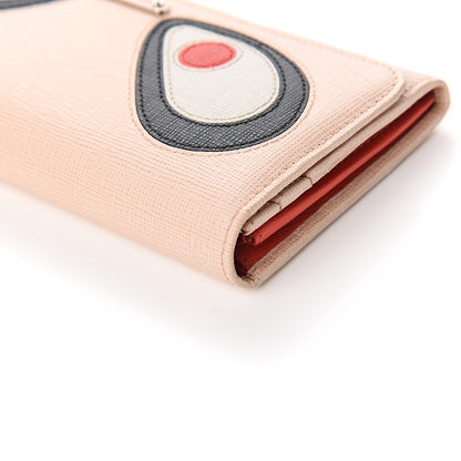 Fendi Vitello Elite Monster Continental Wallet Rosa Plaster 10 of 10