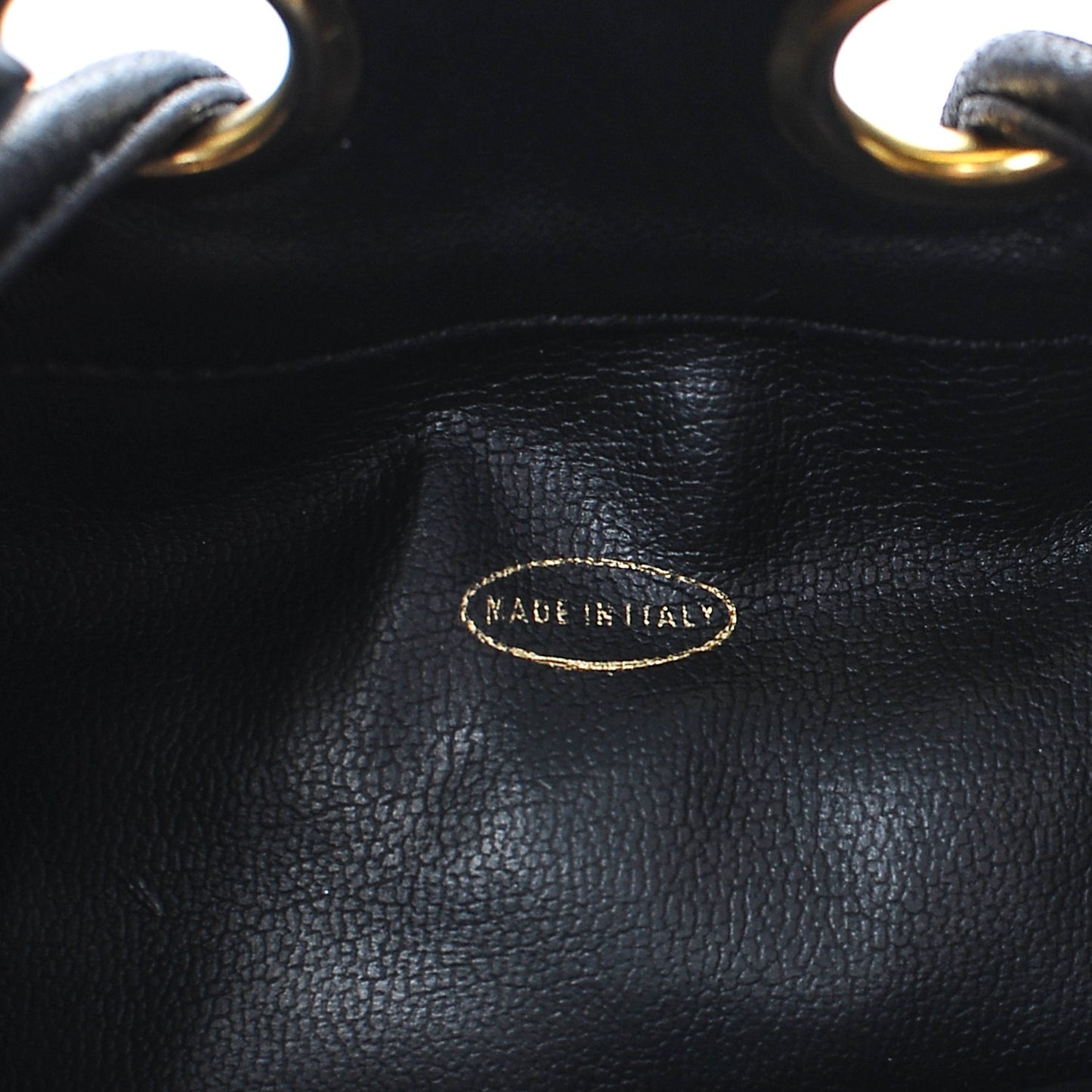 Lambskin CC Drawstring Bag Black