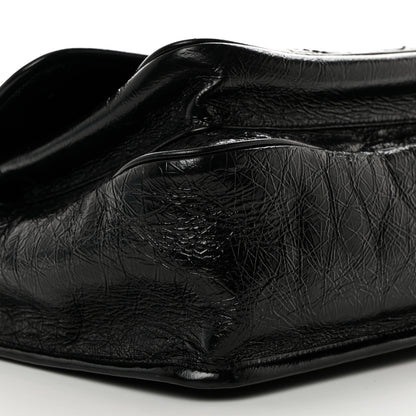Saint Laurent Crinkled Calfskin Matelasse Monogram Medium Niki Chain Satchel Black 9 of 10