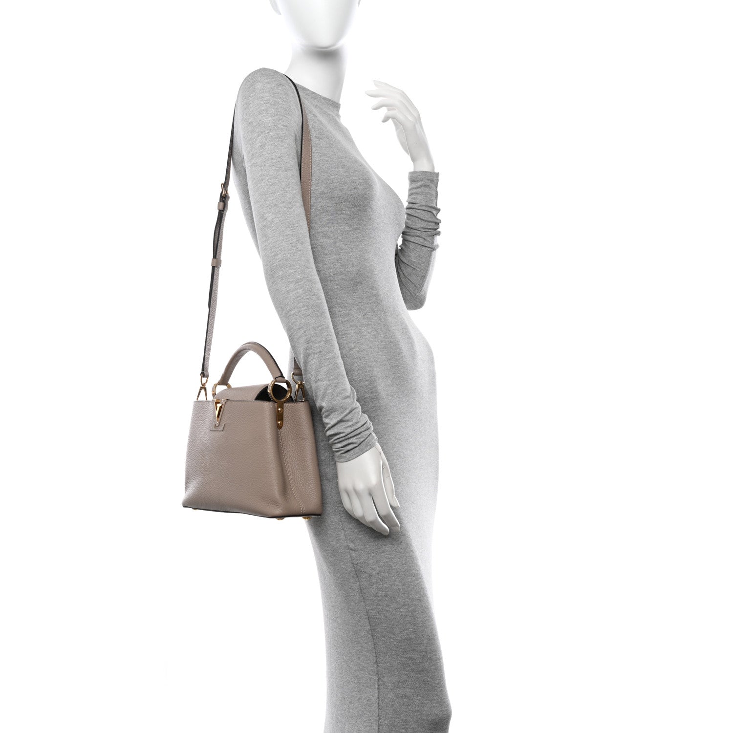Louis Vuitton Taurillon Capucines BB Galet 2 of 10