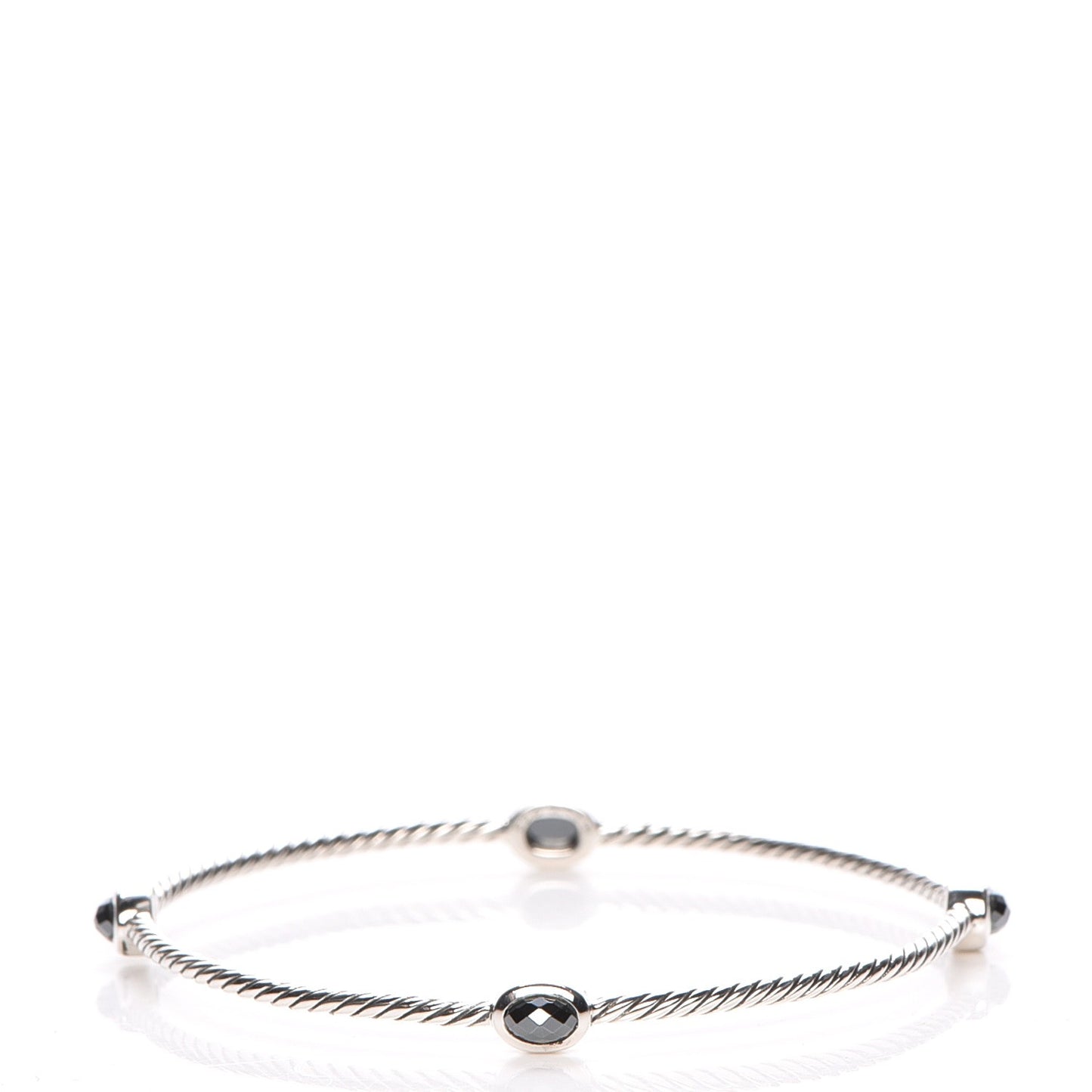 Sterling Silver Hematine 3mm Color Classics Four Station Bangle
