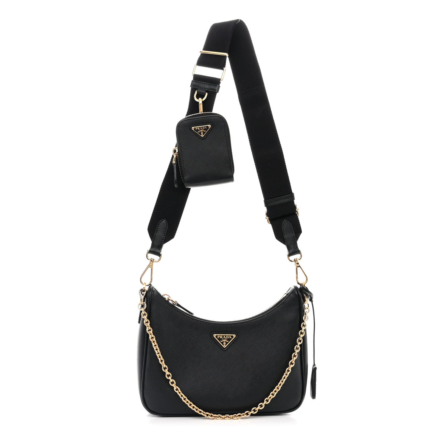Saffiano Lux Re-Edition 2005 Shoulder Bag Black