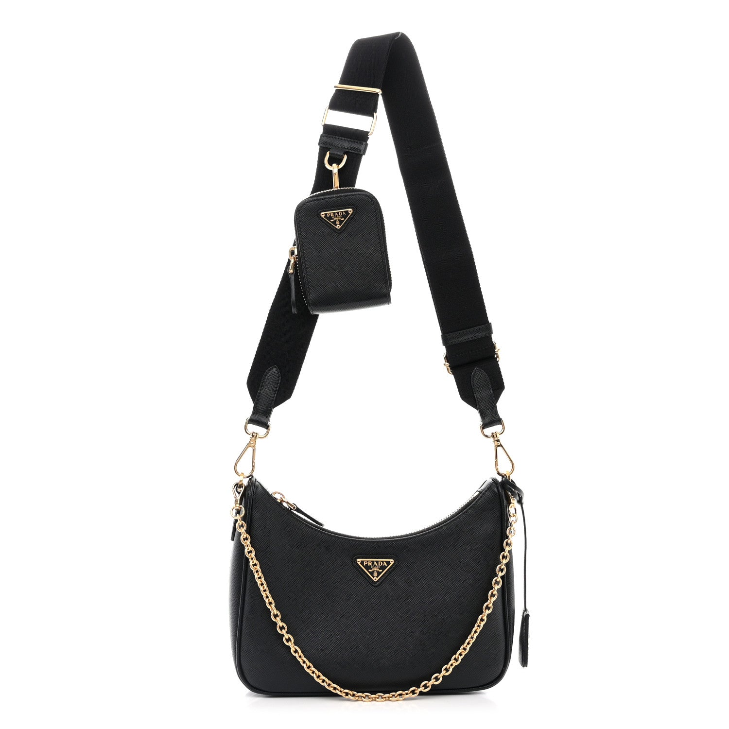 Prada Saffiano Lux Re-Edition 2005 Shoulder Bag Black 1 of 10