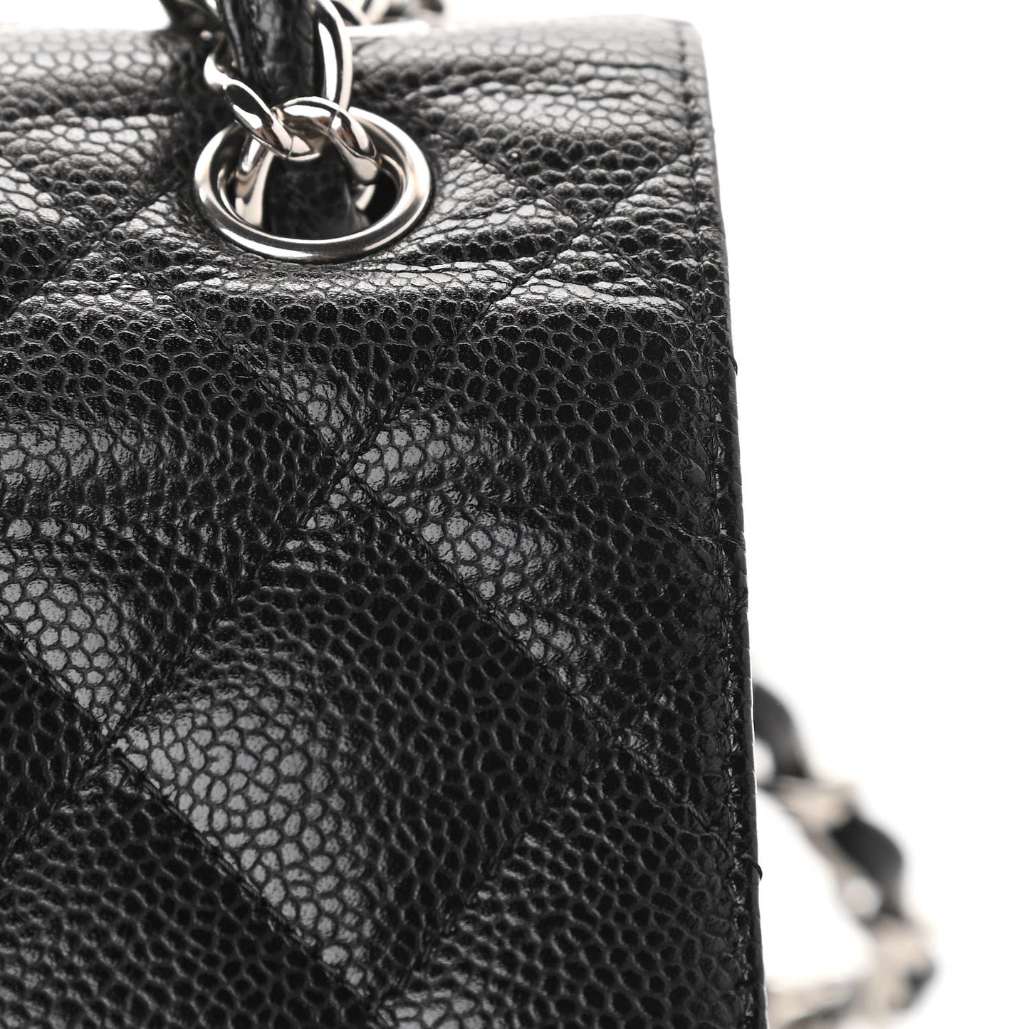 Caviar Quilted Jumbo Double Flap Black