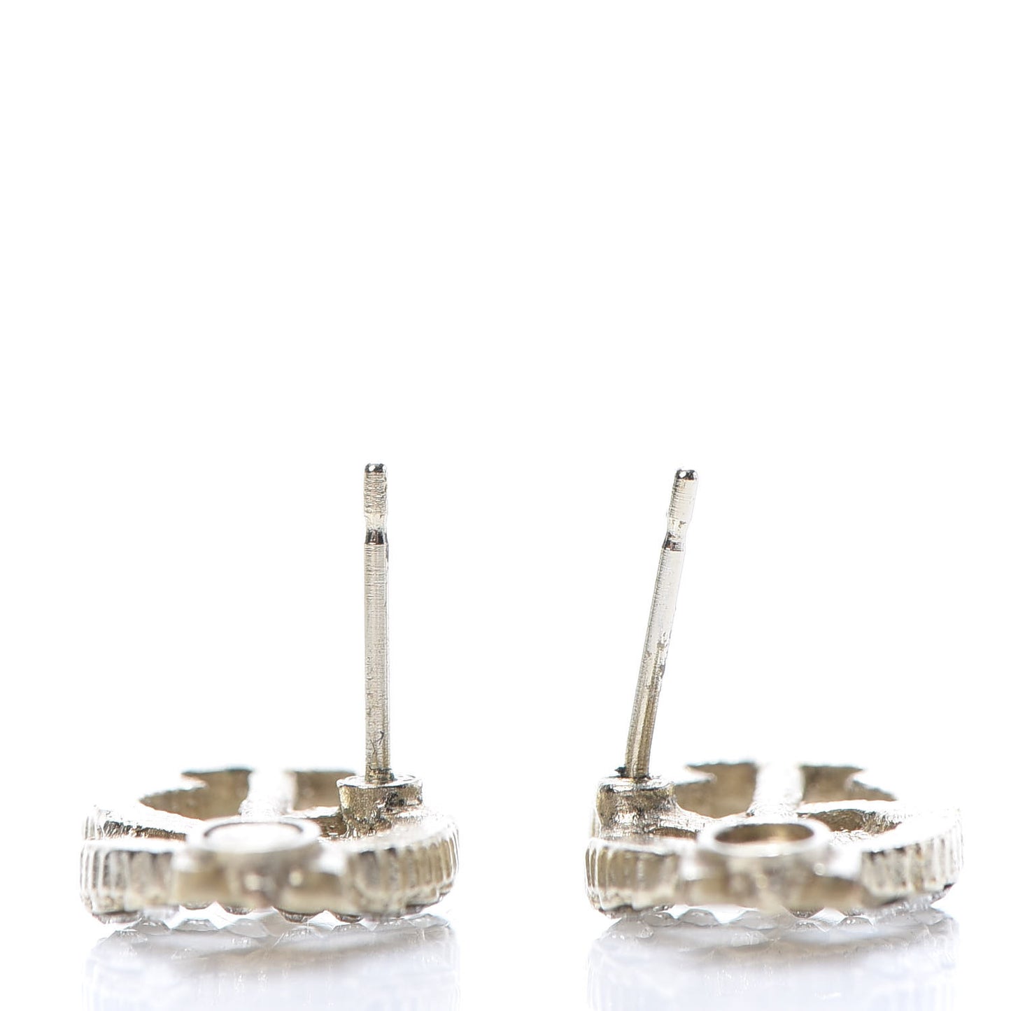 Metal Crystal CC Arrow Earrings Gold