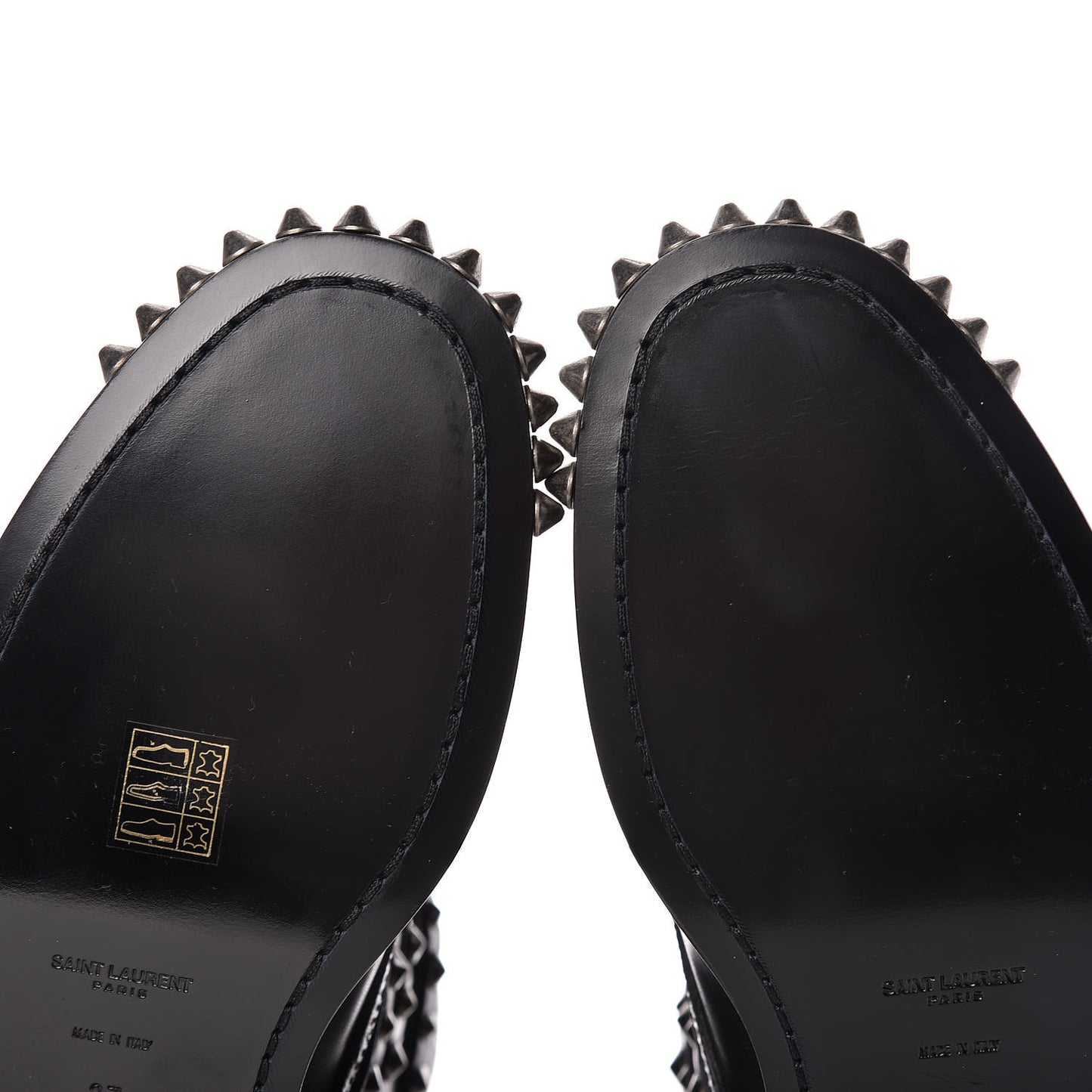 Smooth Calfskin Studded Womens Punk Ranger Boots 37 Black
