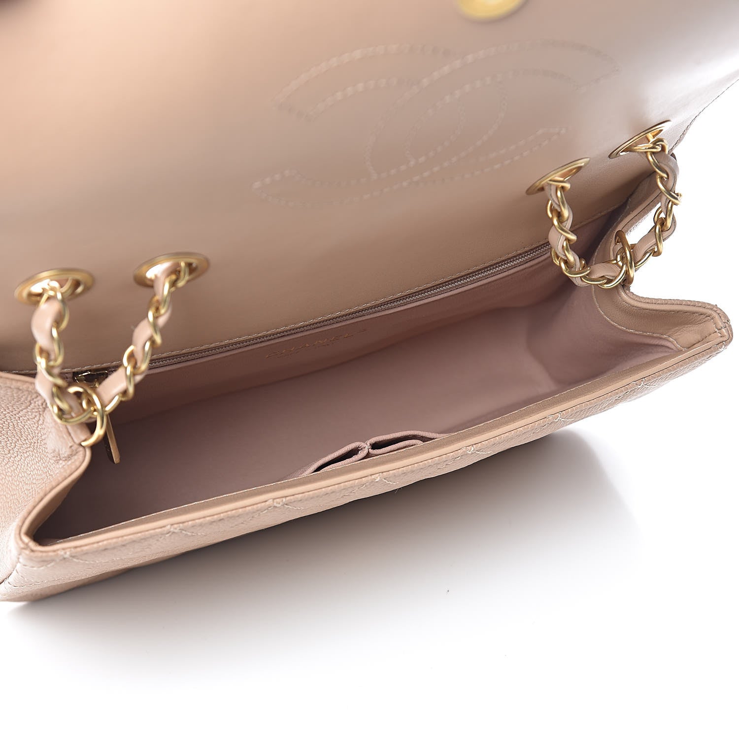 Chanel Caviar Quilted Medium CC Filigree Flap Beige 5 of 15