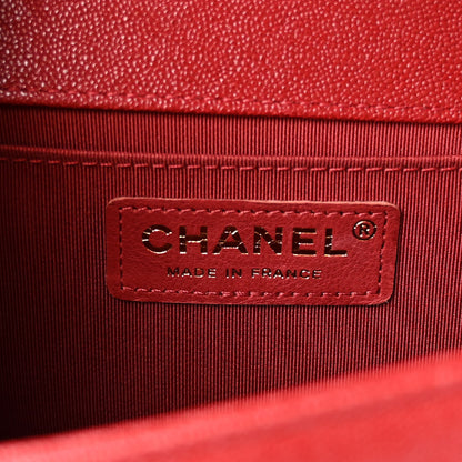 Chanel Caviar Quilted Medium Boy Flap Red 6 of 10