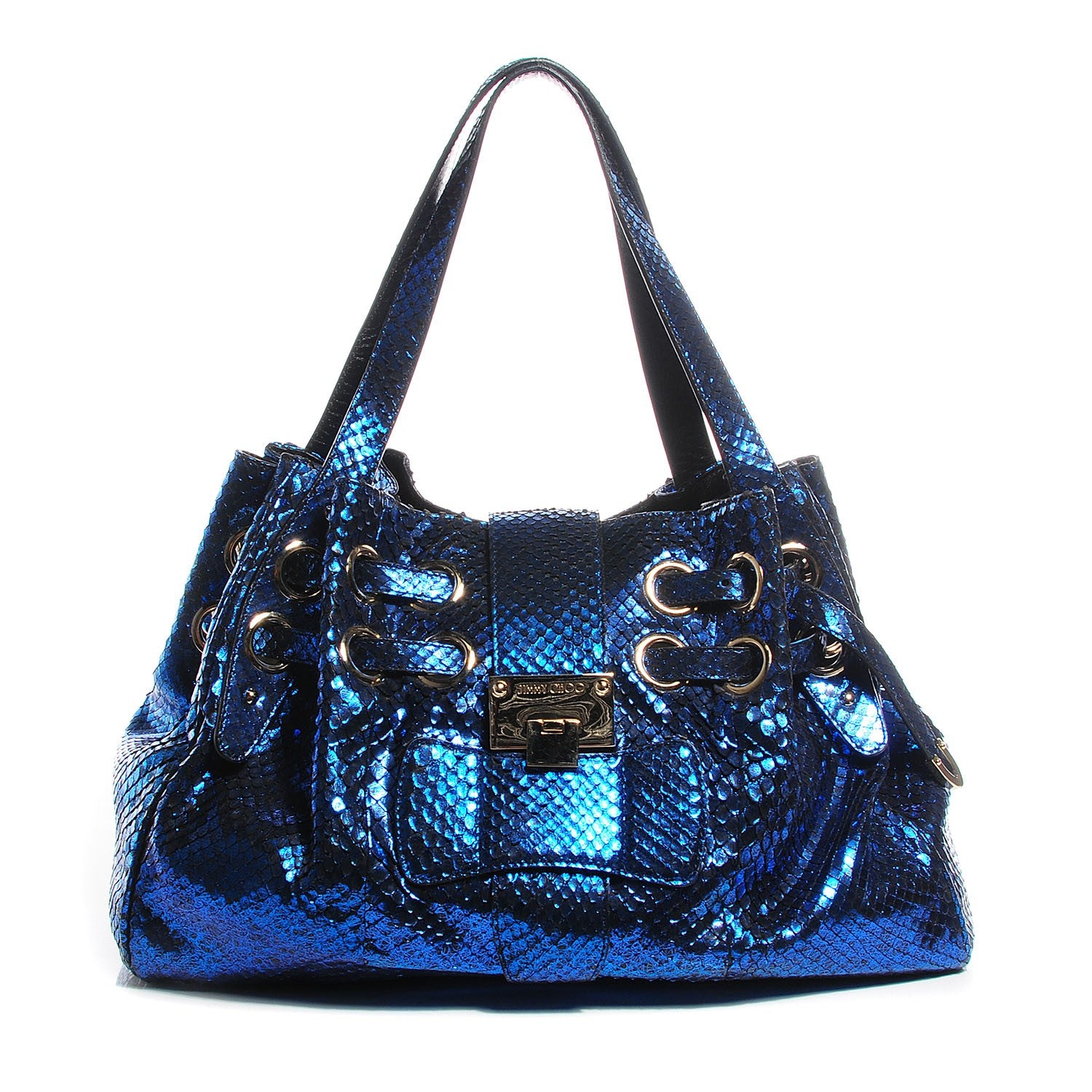 Jimmy Choo Metallic Python Ramona Blue 1 of 10