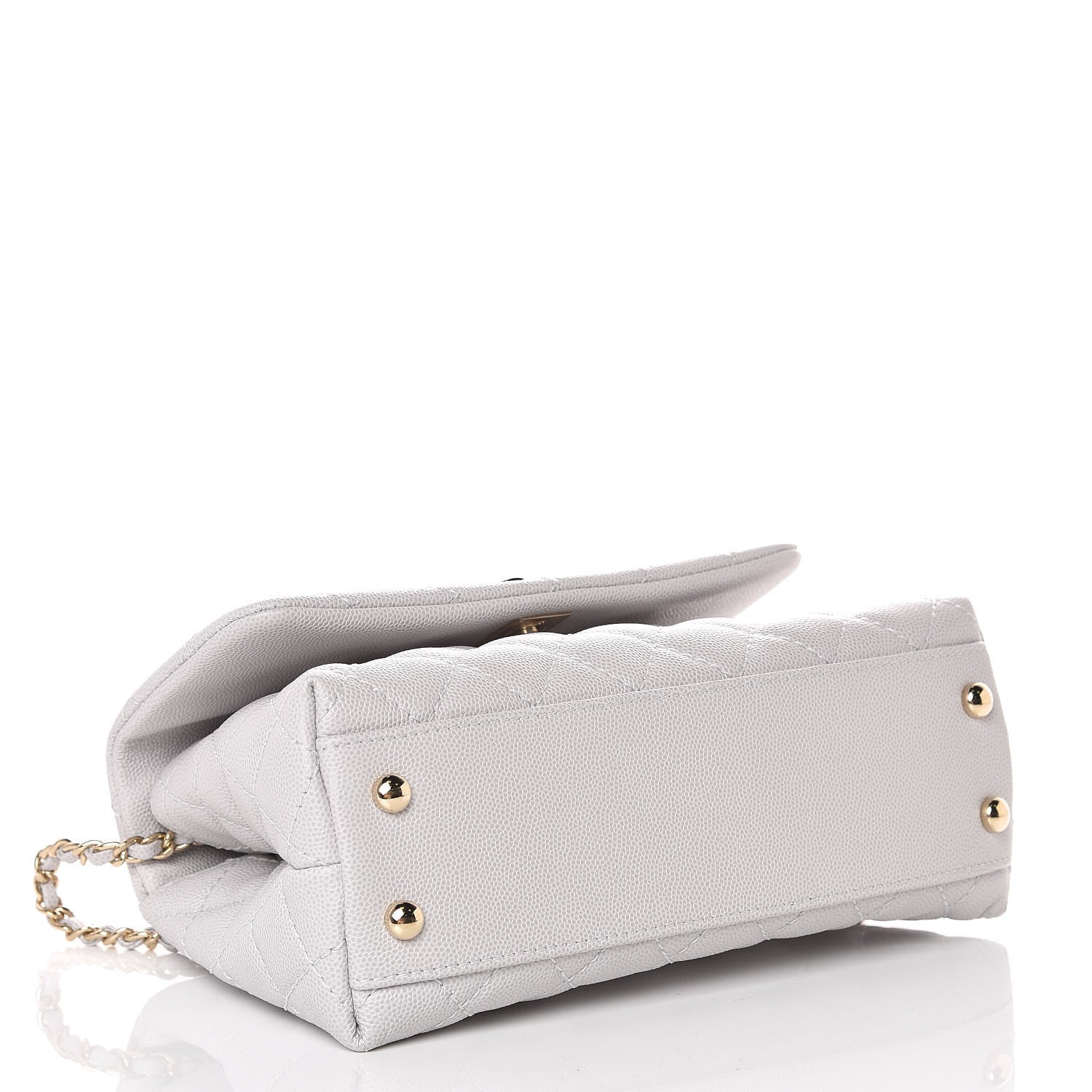 Chanel Caviar Quilted Mini Coco Handle Flap Light Grey 4 of 9